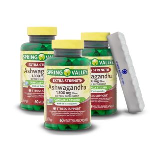 Spring Valley Ashwagandha fuerza extra 1300mg 60 cápsulas vegetarianas