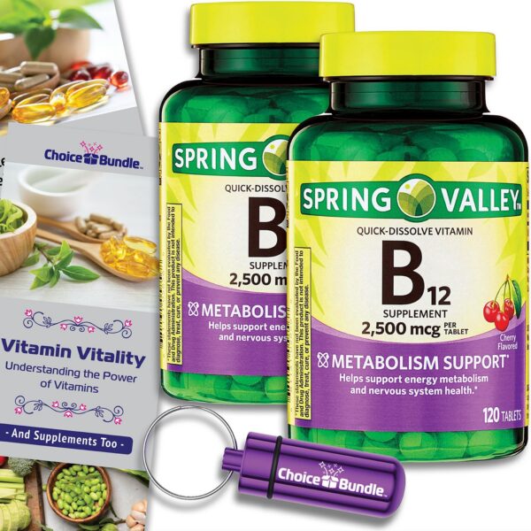 Tabletas B12 de disolución rápida Spring Valley