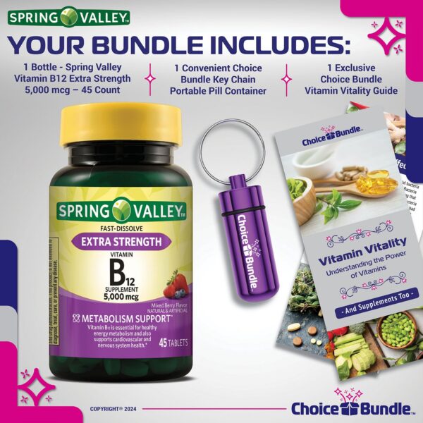 Etiqueta de Spring Valley B12 comprimidos