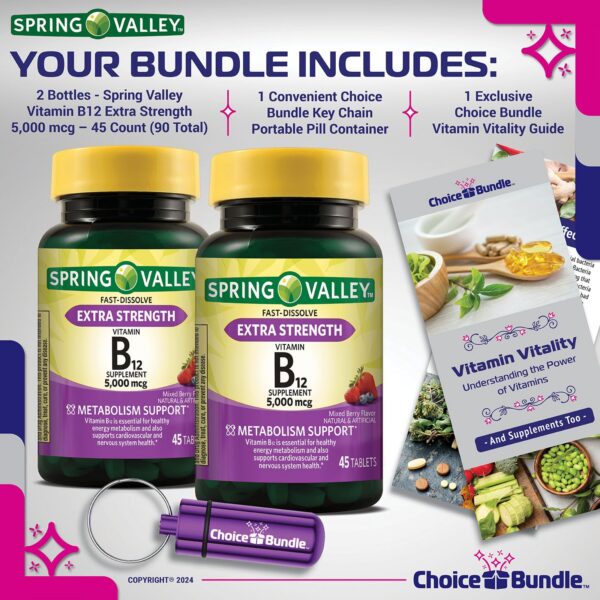 Etiqueta del producto Spring Valley B12 disolución rápida
