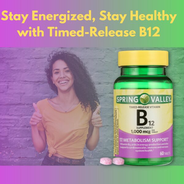 Detalle de tabletas Spring Valley B12 60 unidades