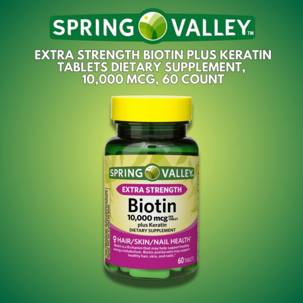 Etiqueta frontal de Spring Valley Biotin Keratin