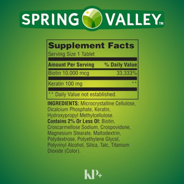 Interior de caja con tabletas Biotina Keratina