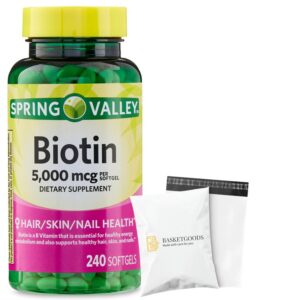 Spring Valley Biotina 5000 mcg 240 tabletas para cabello y uñas