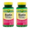 Frasco de Spring Valley Biotina 5000 mcg