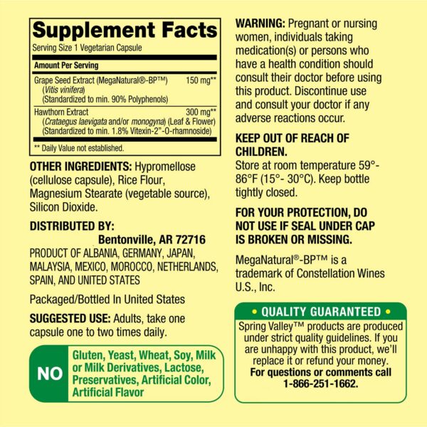 Cápsulas de Spring Valley Blood Pressure Support