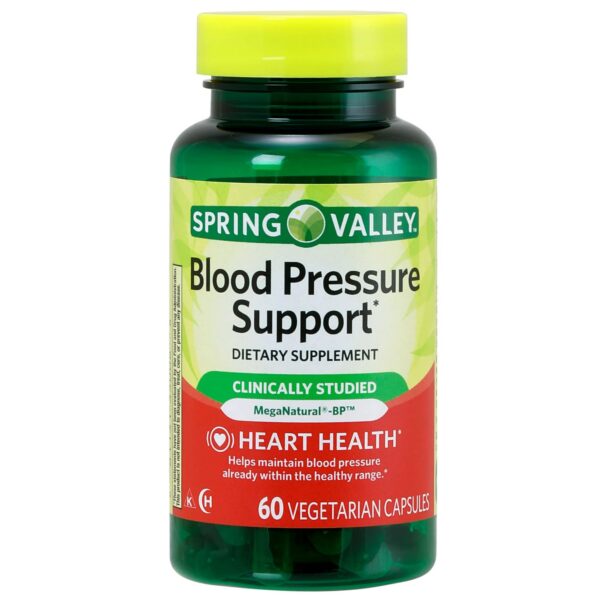 Frasco con 60 cápsulas Spring Valley Blood Pressure Support