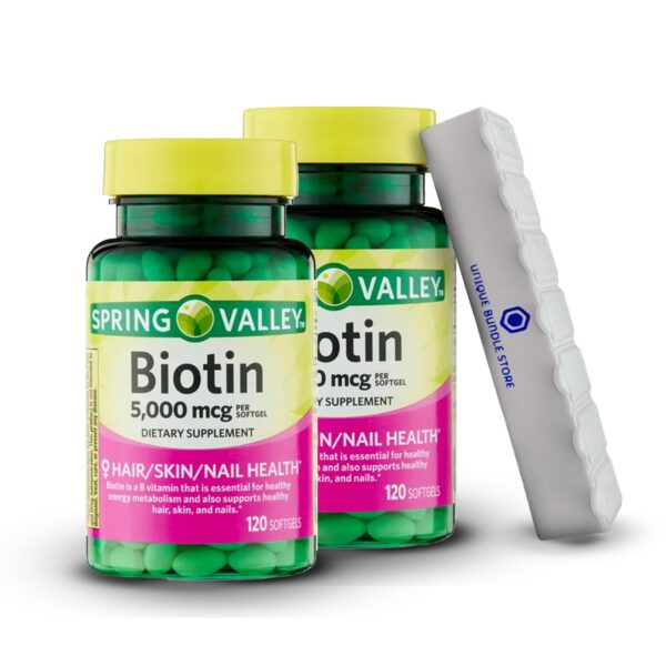 Spring Valley cápsulas blandas biotina 5000mcg 120 unidades