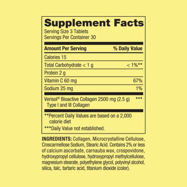 Version 1.0.0 Frasco de 90 tabletas Spring Valley Collagen + C