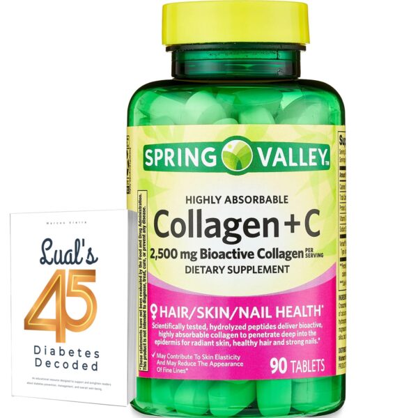 Version 1.0.0 Frente del frasco con etiqueta de Spring Valley Collagen + C