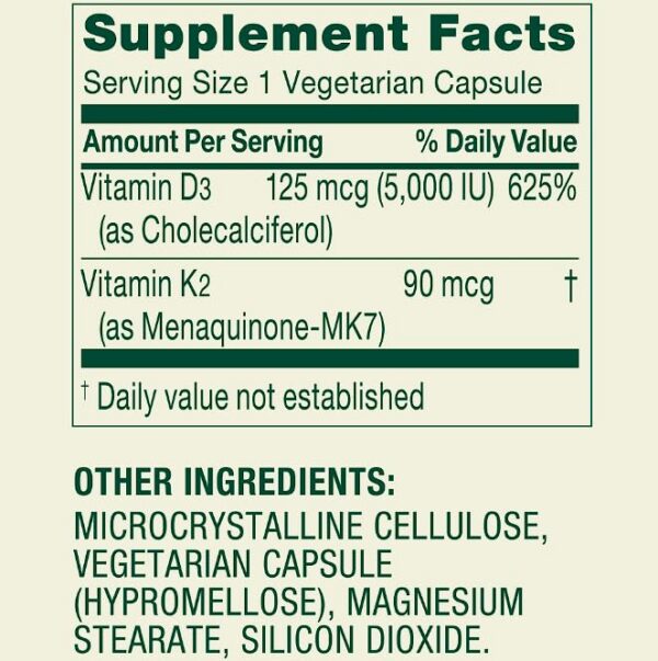 Detalle de D3 y K2 por cápsula