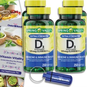 Frasco de Softgels D3 de Spring Valley