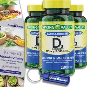Frente del frasco Spring Valley Vitamina D3 Softgels