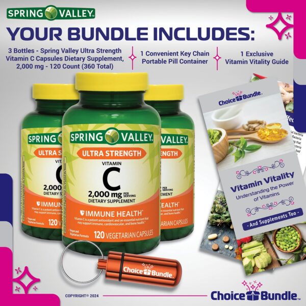 Etiqueta de la botella Spring Valley Vitamina C