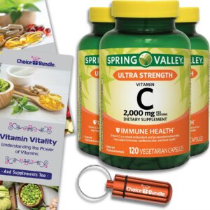 Frente de la botella Spring Valley Vitamina C 2000 mg