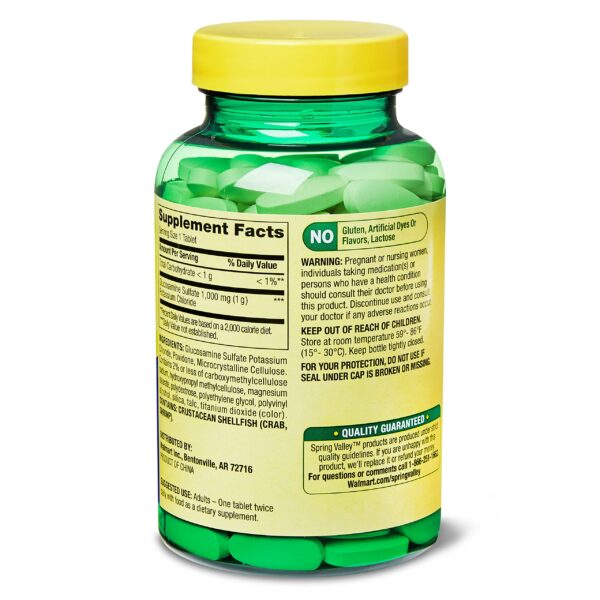 Version 1.0.0 Spring Valley glucosamina sulfato frasco etiqueta