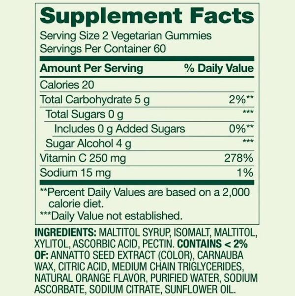 Etiqueta del frasco de vitamina C