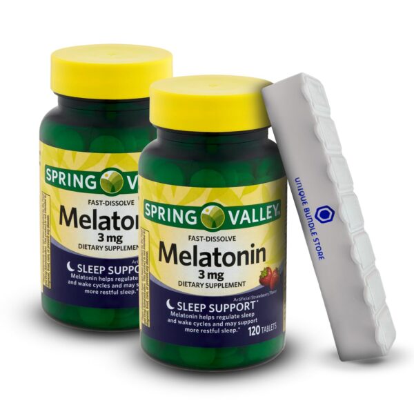 Spring Valley melatonina 3 mg paquete doble con organizador semanal