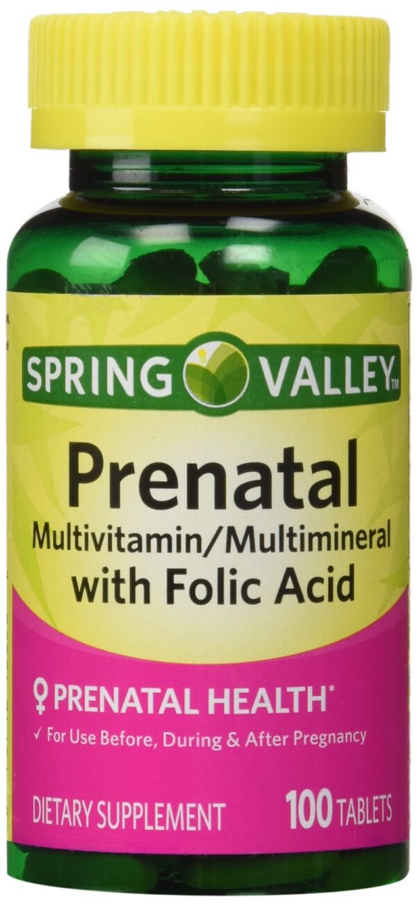 Frente de frasco Spring Valley Prenatal Multivitamin
