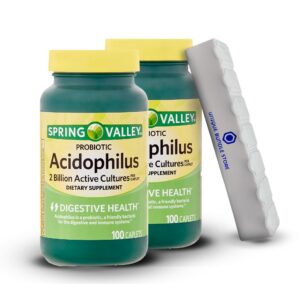 Spring Valley probiótico acidophilus 100 tabletas con organizador semanal