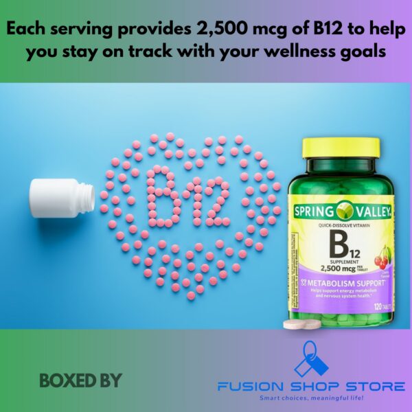 Tabletas vitaminas b12 disolución rápida sabor cereza Spring Valley