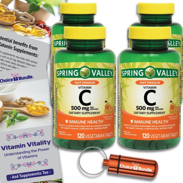 Version 1.0.0 Frente de la botella Spring Valley Vitamin C 4pk