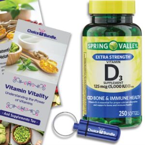 Frasco de Spring Valley Vitamin D3 Softgels