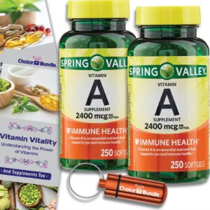 Frasco frontal de Spring Valley Vitamina A Softgel