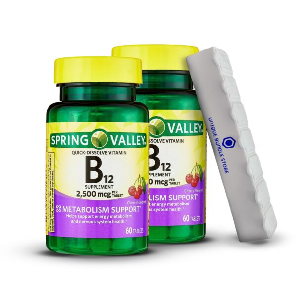 Spring Valley vitamina b12 2500mcg sabor cereza caja 60 tabletas