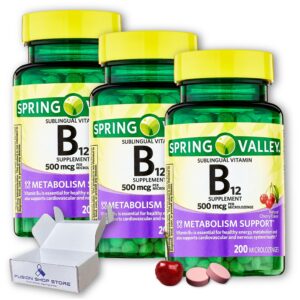 Vitaminas b12 spring valley micropastillas sabor cereza paquete