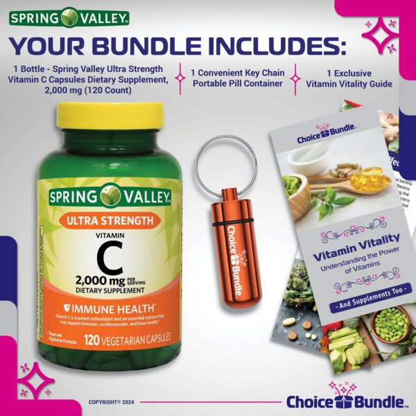 Etiqueta del envase Spring Valley Vitamina C 2000 mg