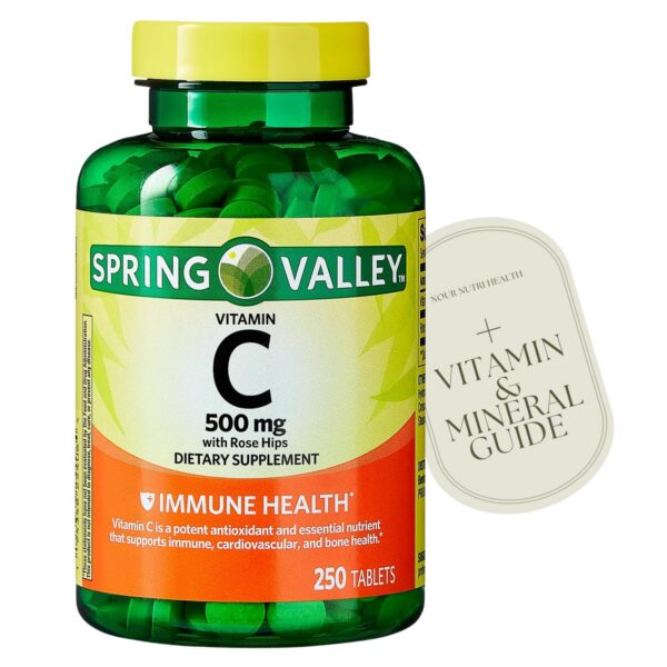 Spring Valley vitamina c 500 mg con rosa mosqueta botella 250 tabletas