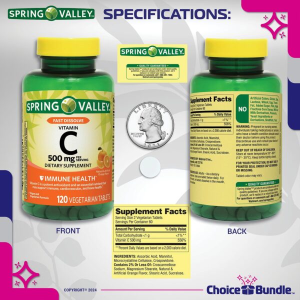 Version 1.0.0 Etiqueta del producto Spring Valley Vitamin C