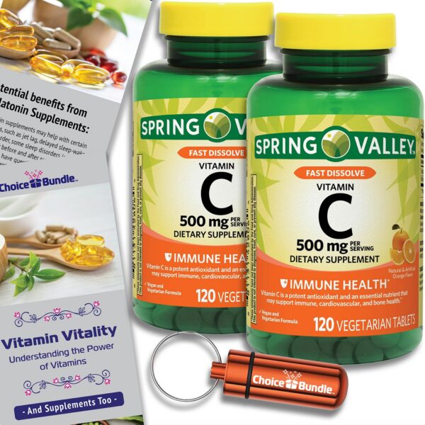 Version 1.0.0 Tabletas masticables de vitamina C Spring Valley 500 mg sabor naranja