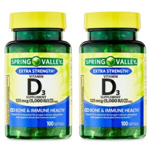 Spring Valley vitamina d3 cápsulas blandas 5000 ui envase doble