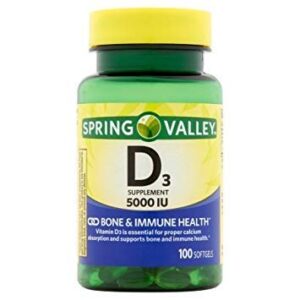 Spring Valley Vitamina D3 5000IU alta potencia paquete doble