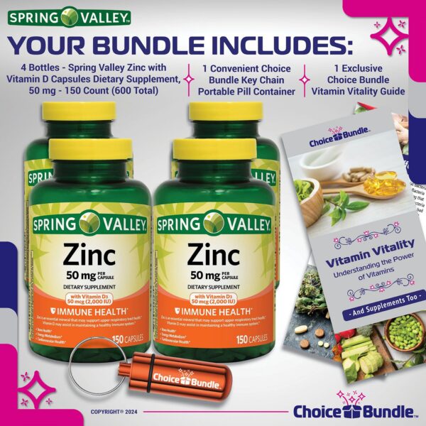 Capsulas de zinc 50 mg y vitamina D3