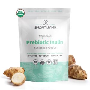 Sprout Living polvo orgánico de inulina prebiótica para digestión