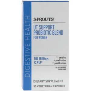 Frasco de cápsulas probióticas Sprouts UT Support para mujeres