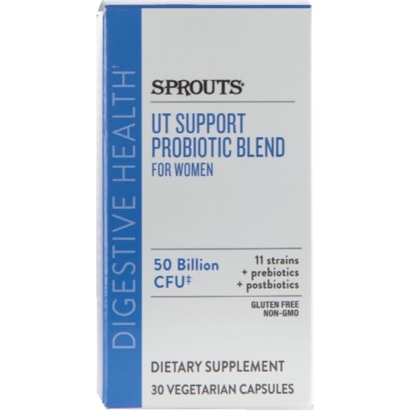 Frasco de cápsulas probióticas Sprouts UT Support para mujeres