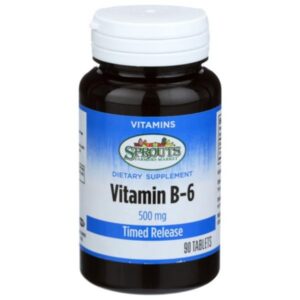 Sprouts Vitamina B-6 tabletas etiqueta frontal