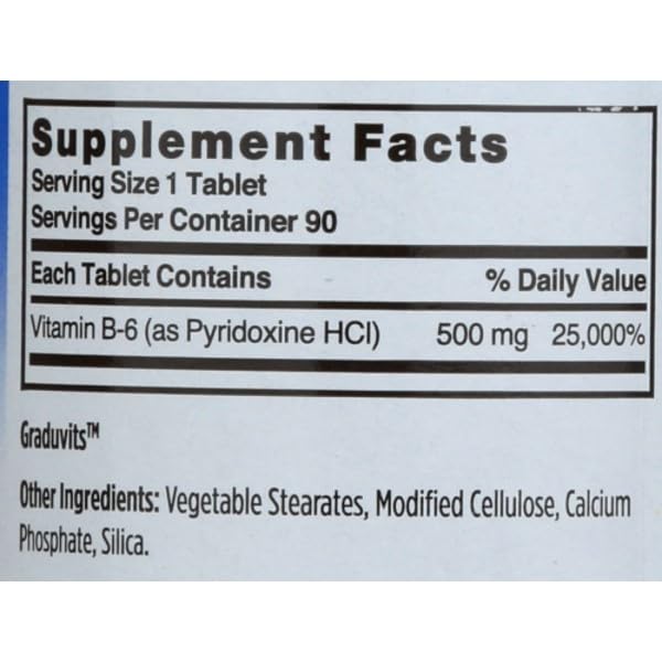 Sprouts Vitamina B-6 tabletas envase lateral