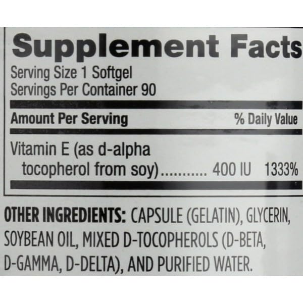 Sprouts Vitamina E 400 UI - etiqueta