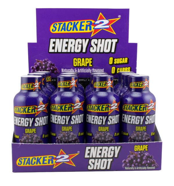 Dosis energizante Stacker 2 sabor uva, botella