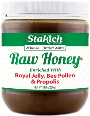 Miel cruda Stakich con jalea real y propóleo