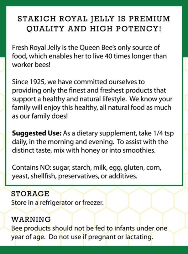 Primer plano de la etiqueta de Jalea Real