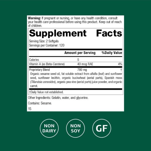 Etiqueta y envase de Standard Process Chlorophyll Complex