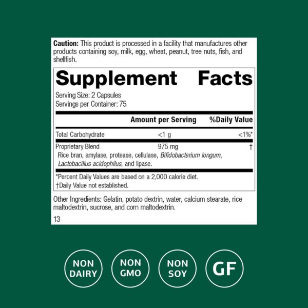 Cápsulas Lact-ENZ alineadas