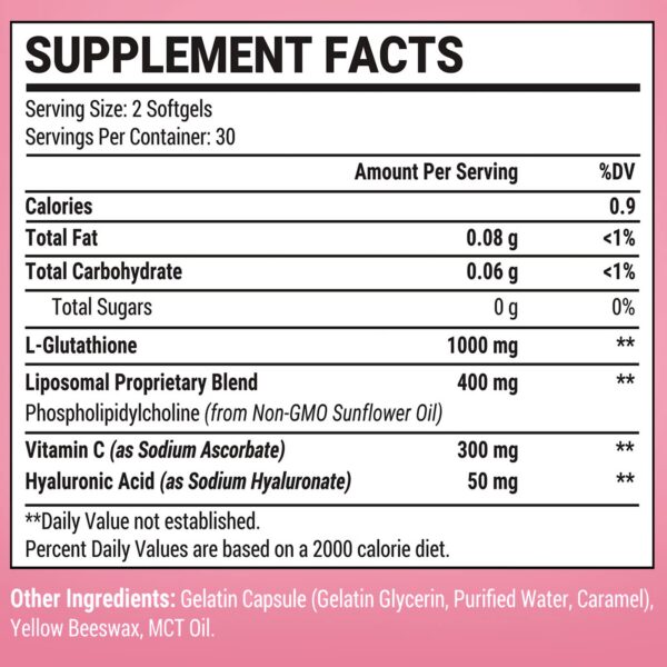 Etiqueta de frasco de glutatión liposomal