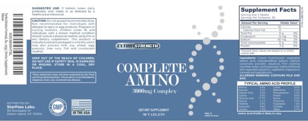StarPass Labs Complete Amino Formula etiqueta trasera